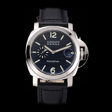 Panerai Luminor Marina Date Black Hobnail Pattern Dial Stainless Steel Case PAM6501