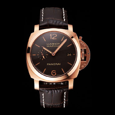 Swiss Panerai Luminor Marina 1950 3 Days Oro Rosso Brown Dial Rose Gold Case Brown Strap PAM6519