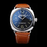 Panerai Radiomir Polished Stainless Steel Case Black Dial Brown Leather Strap PAM6480