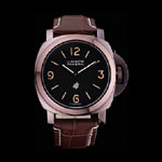 Panerai Luminor Brown Leather Strap Black Dial PAM6487