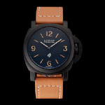 Panerai Luminor Ion Plated Stainless Steel Bezel Orange Leather Bracelet PAM6488