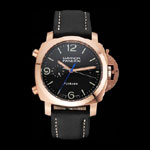 Panerai Luminor 1950 3 Days Chrono Flyback Black Dial Rose Gold Case Black Leather Strap PAM6502