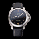 Panerai Luminor Marina 1950 Black Dial Brushed Steel Case Black Embossed Leather Strap PAM6511