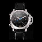 Swiss Panerai Luminor Flyback Chronograph Black Dial Stainless Steel Case Black Strap PAM6520