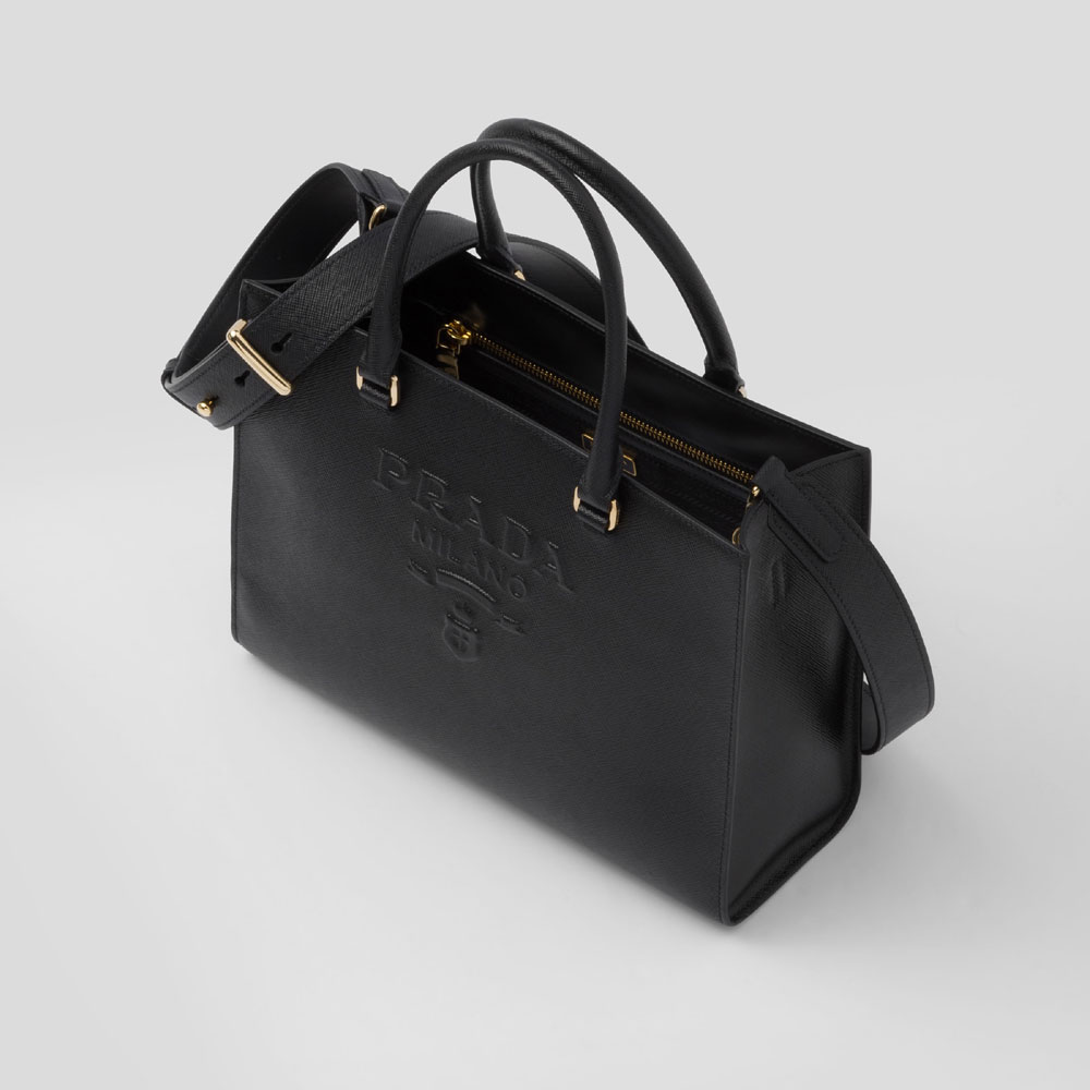 Prada Black Medium Saffiano Handbag 1BA337 NZV F0002: Image 2