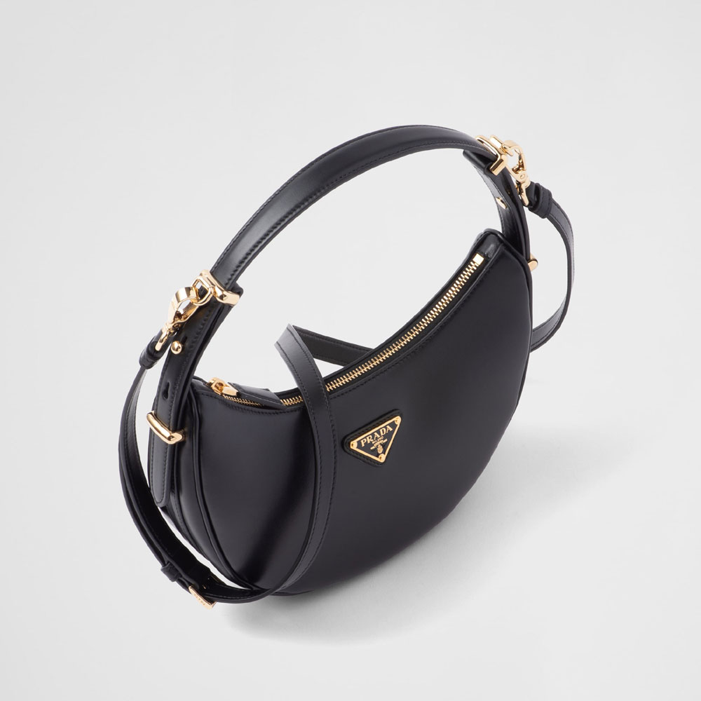 Black Prada Arque Leather Shoulder Bag 1BC194 ASK F0002: Image 2