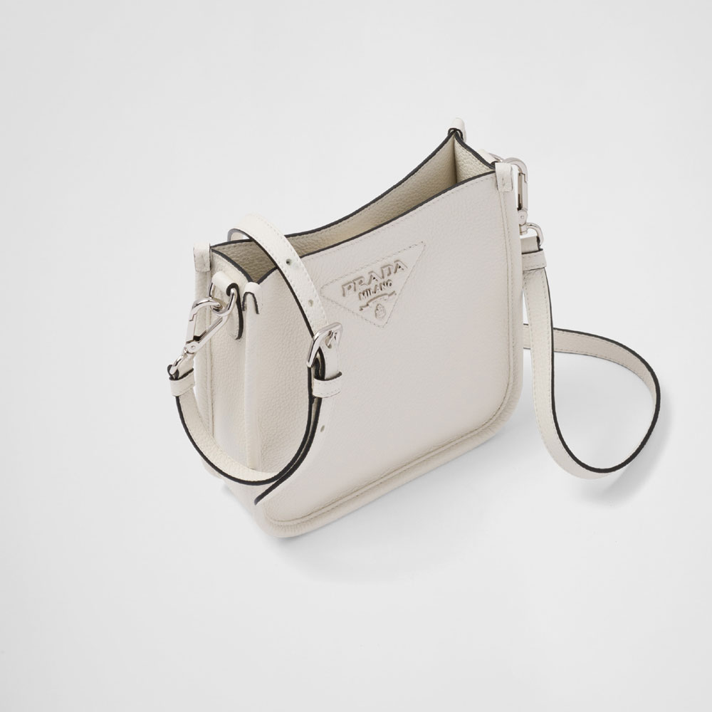 Prada White Leather Mini Shoulder Bag 1BH191 2DKV F0009: Image 2