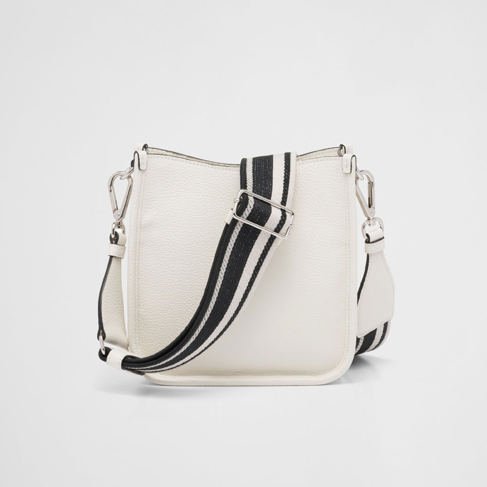 Prada White Leather Mini Shoulder Bag 1BH191 2DKV F0009: Image 3