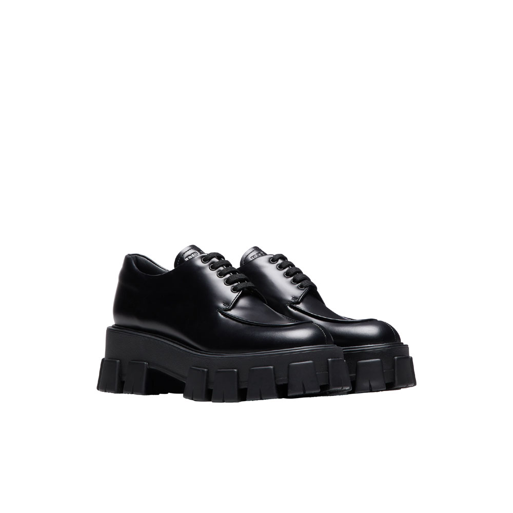 Prada Monolith brushed leather lace-up shoes 1E708L B4L F0002: Image 1