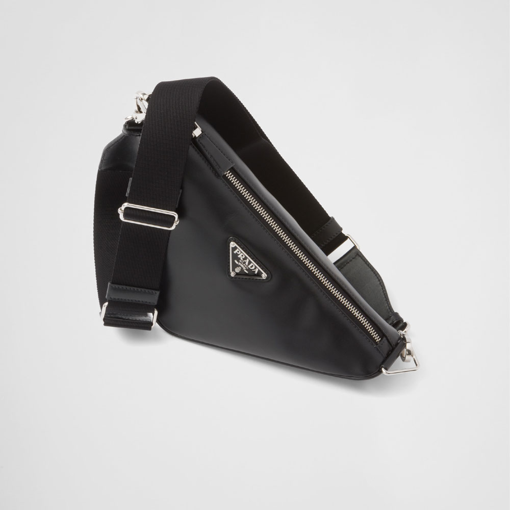 Black Prada Triangle Leather Bag 2VH155 ASK F0002: Image 2