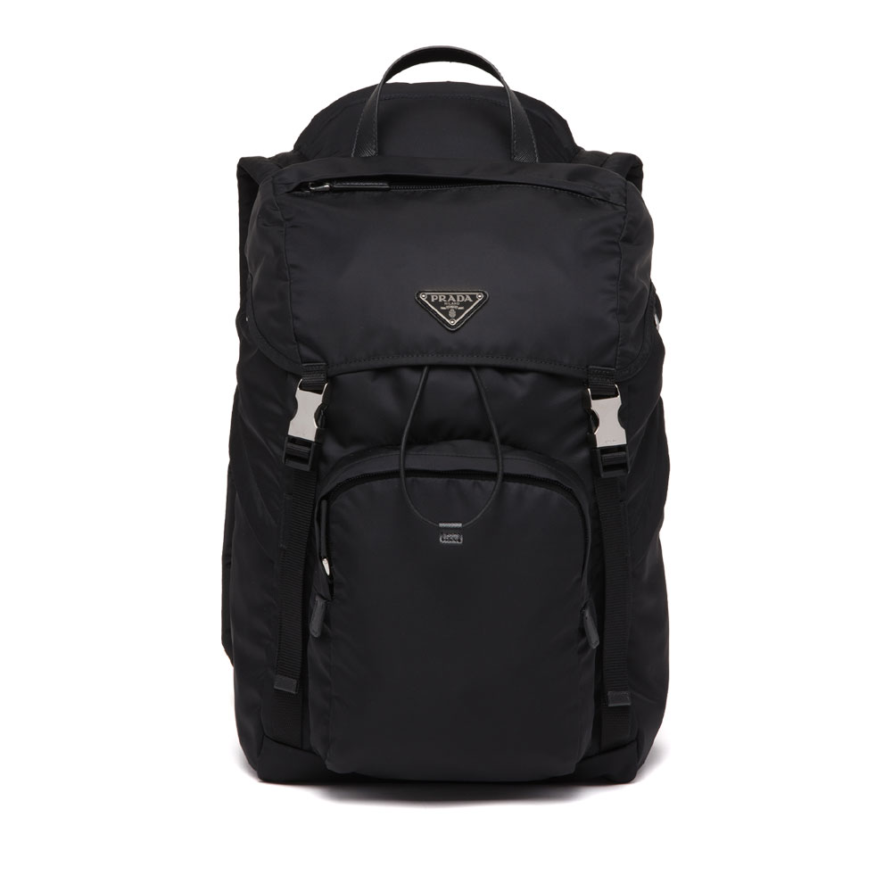 Prada Black Re-nylon Saffiano Backpack With Hood 2VZ135 2DMG F0002: Image 1