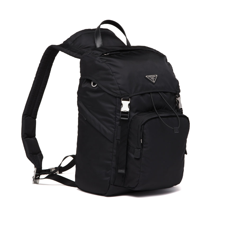 Prada Black Re-nylon Saffiano Backpack With Hood 2VZ135 2DMG F0002: Image 2