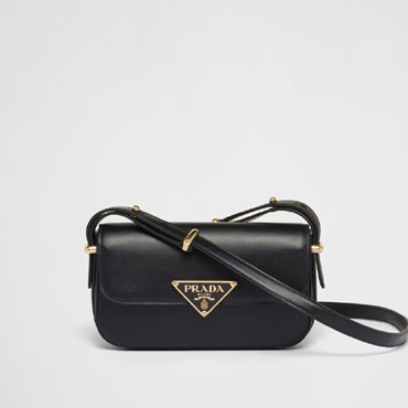 Prada Black Leather Shoulder Bag 1BD339 ASK F0002