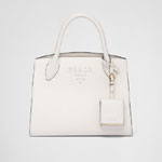 White Prada Monochrome Small Saffiano Bag 1BA156 2ERX F0009