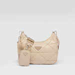 Prada Desert Beige Padded Re-nylon Shoulder Bag 1BC151 RDJN F0F24