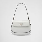 White Prada Cleo Brushed Shoulder With Flap 1BD311 ZO6 F0PG7