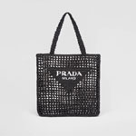 Prada Black Raffia tote bag 1BG393 2A2T F0002