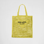 Prada Citron Green Raffia tote bag 1BG393 2A2T F0322