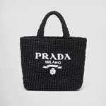 Prada Black Small raffia tote bag 1BG422 2A2T F0002