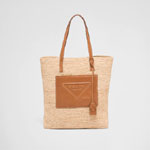 Prada Raffia and leather tote bag 2VG094 2A2T F0KFZ