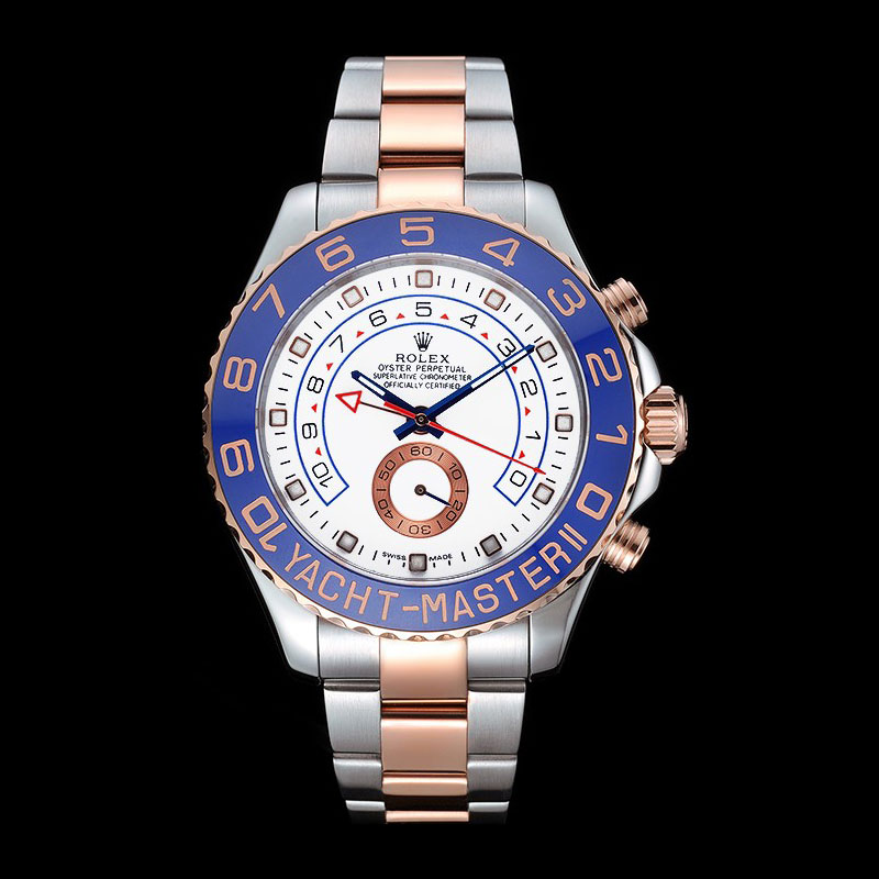 Rolex Yacht Master II White Dial Blue Bezel Stainless Steel Rose Gold Bracelet RL6653: Image 1