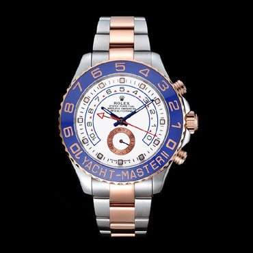 Rolex Yacht Master II White Dial Blue Bezel Stainless Steel Rose Gold Bracelet RL6653