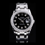 Rolex DateJust Black Dial Diamond Bezel Stainless Steel Bracelet RL6609