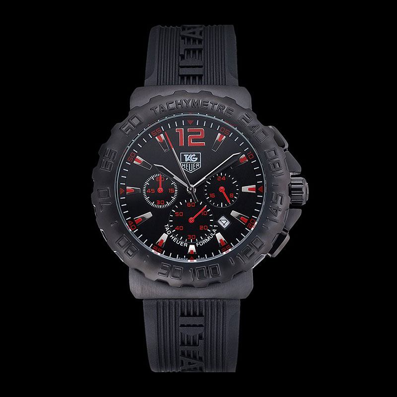 Tag Heuer Formula 1 Chronograph Black Dial Black Bezel Red Numerals TG6682: Image 1