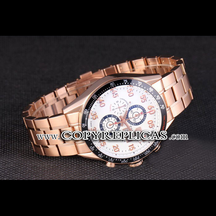 Tag Heuer Carrera Rose Gold Bracelet White Dial 801442 TG6696: Image 2