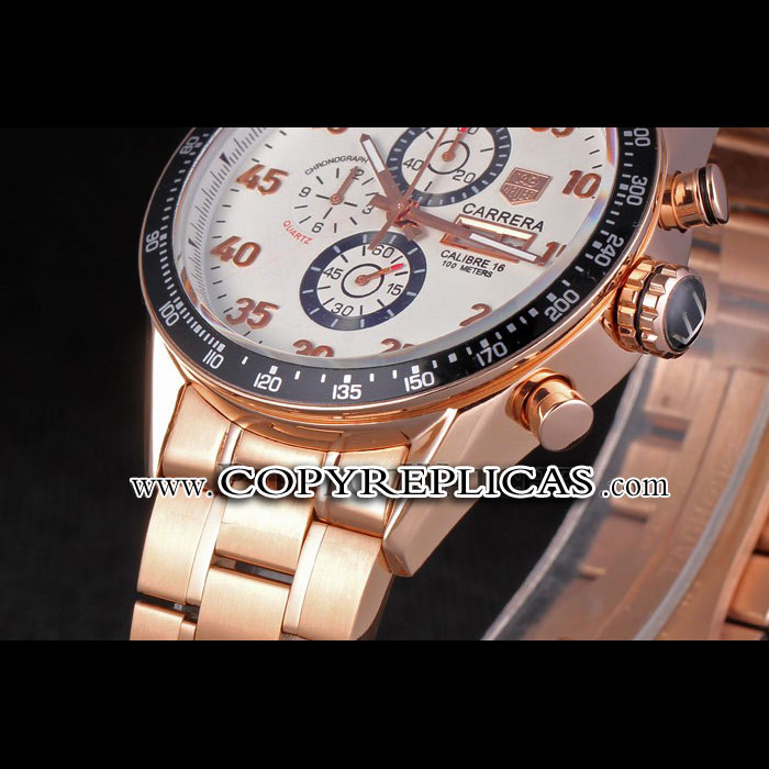 Tag Heuer Carrera Rose Gold Bracelet White Dial 801442 TG6696: Image 4