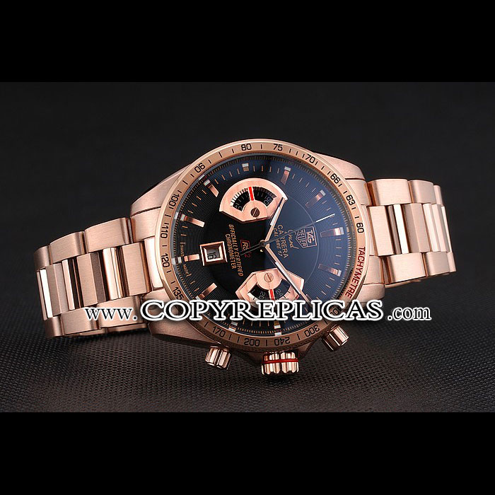 Tag Heuer Grand Carrera Rose Gold Bracelet Black Dial TG6706: Image 2