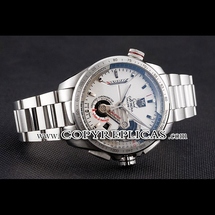 Tag Heuer Swiss Carrera Tachymeter Bezel Stainless Steel White Dial TG6720: Image 2