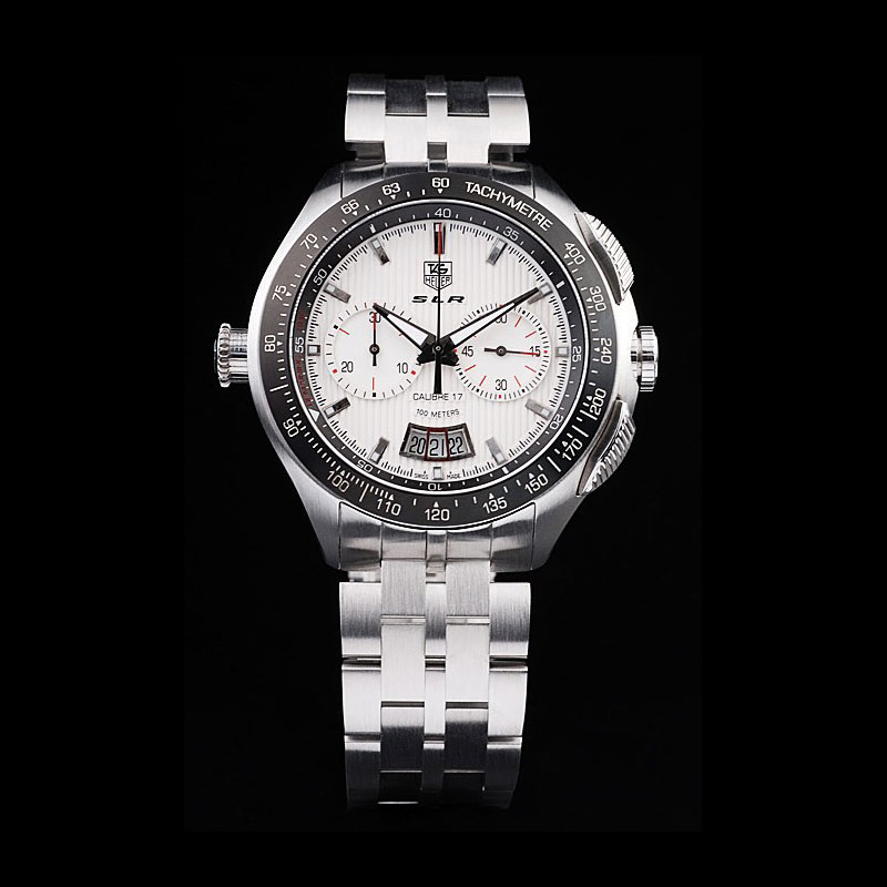 Tag Heuer Swiss SLR Tachymeter Bezel Stainless Steel White Dial TG6725: Image 1