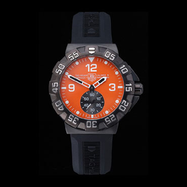 Tag Heuer Formula One Grande Date Orange Dial Rubber Bracelet TG6655