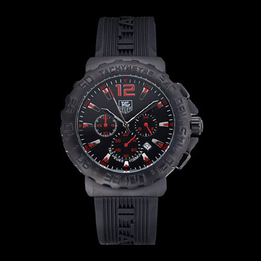 Tag Heuer Formula 1 Chronograph Black Dial Black Bezel Red Numerals TG6682