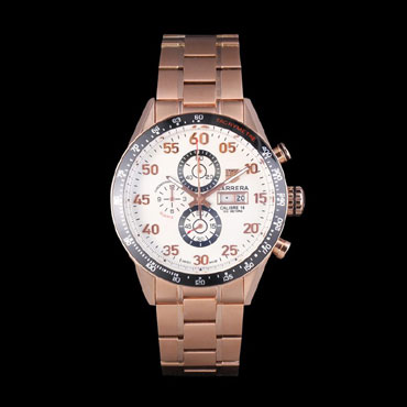 Tag Heuer Carrera Rose Gold Bracelet White Dial 801442 TG6696