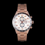 Tag Heuer Carrera Rose Gold Bracelet White Dial 801442 TG6696