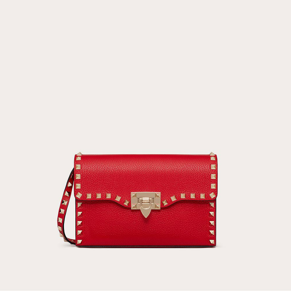 Valentino Garavani Small Rockstud Grainy Calfskin Crossbody Bag 1W2B0181VSFJU5: Image 1