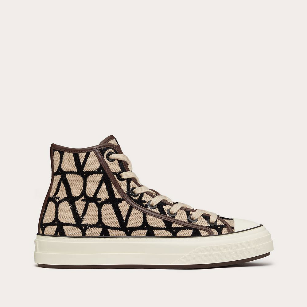 Valentino Garavani Toile Iconographe Totaloop High-Top Sneaker 2W0S0GX3RWC6ZN: Image 1