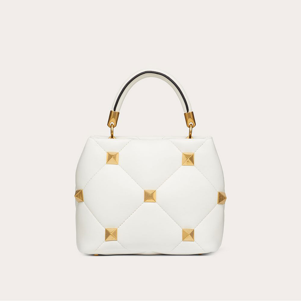 Valentino Garavani Small Roman Stud The Handle Bag In Nappa 2W2B0I97BSF098: Image 3