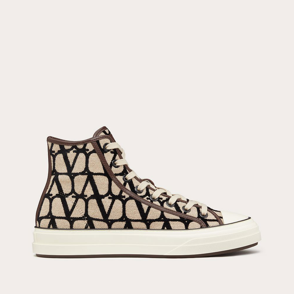 Valentino Garavani Toile Iconographe Totaloop High-Top Sneaker 2Y0S0H01RWC6ZN: Image 1