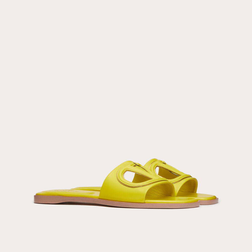 Valentino Vlogo Cut-out Calfskin Slide Sandal 4W2S0IB0RLL ZTJ: Image 1