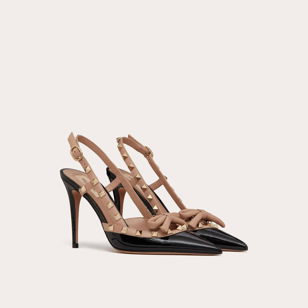 Valentino Rockstud Bow Slingback Patent Leather Pump 4W2S0IB9TZE N71: Image 1