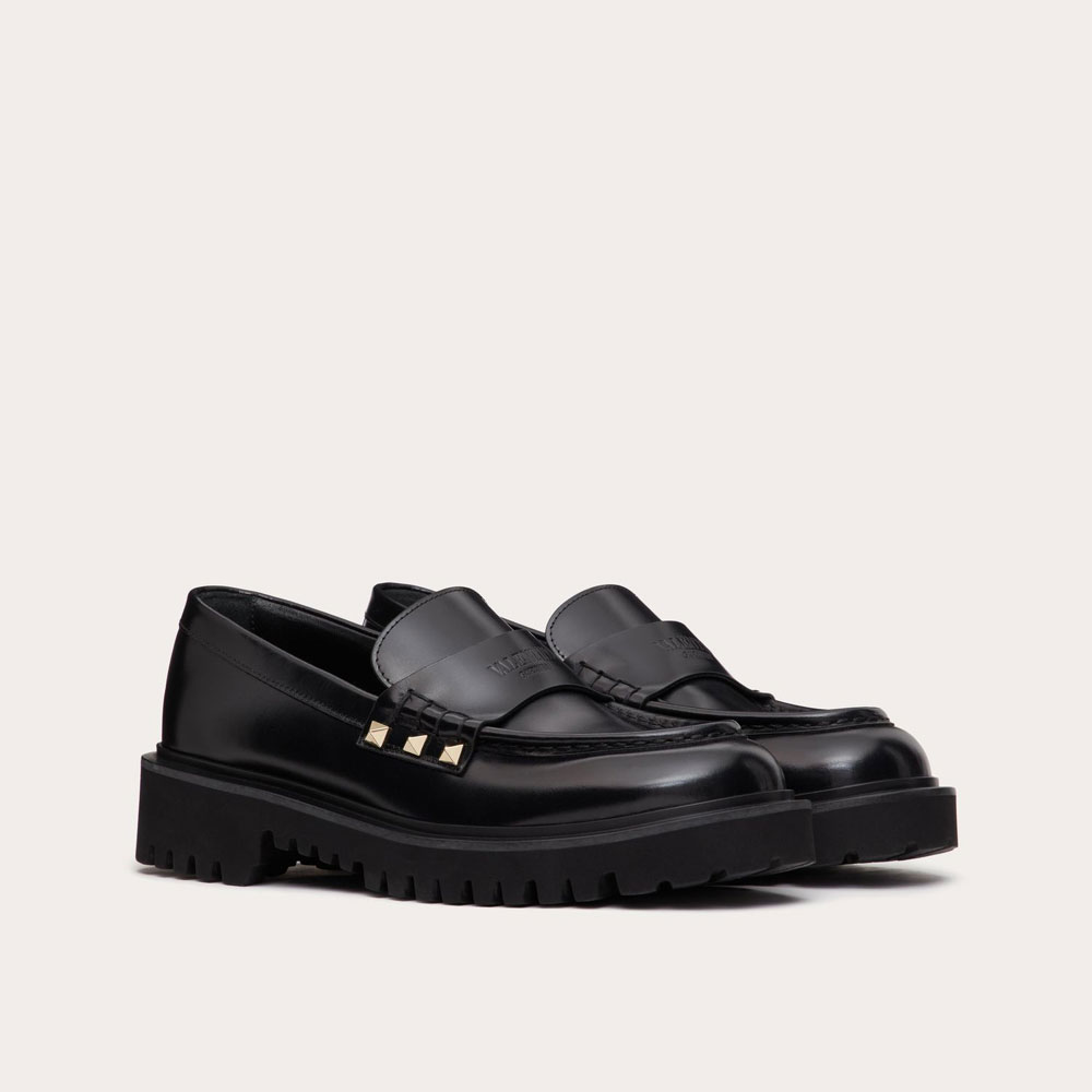 Valentino Rockstud Calfskin Loafer 5W2S0HW9AWE 0NO: Image 1