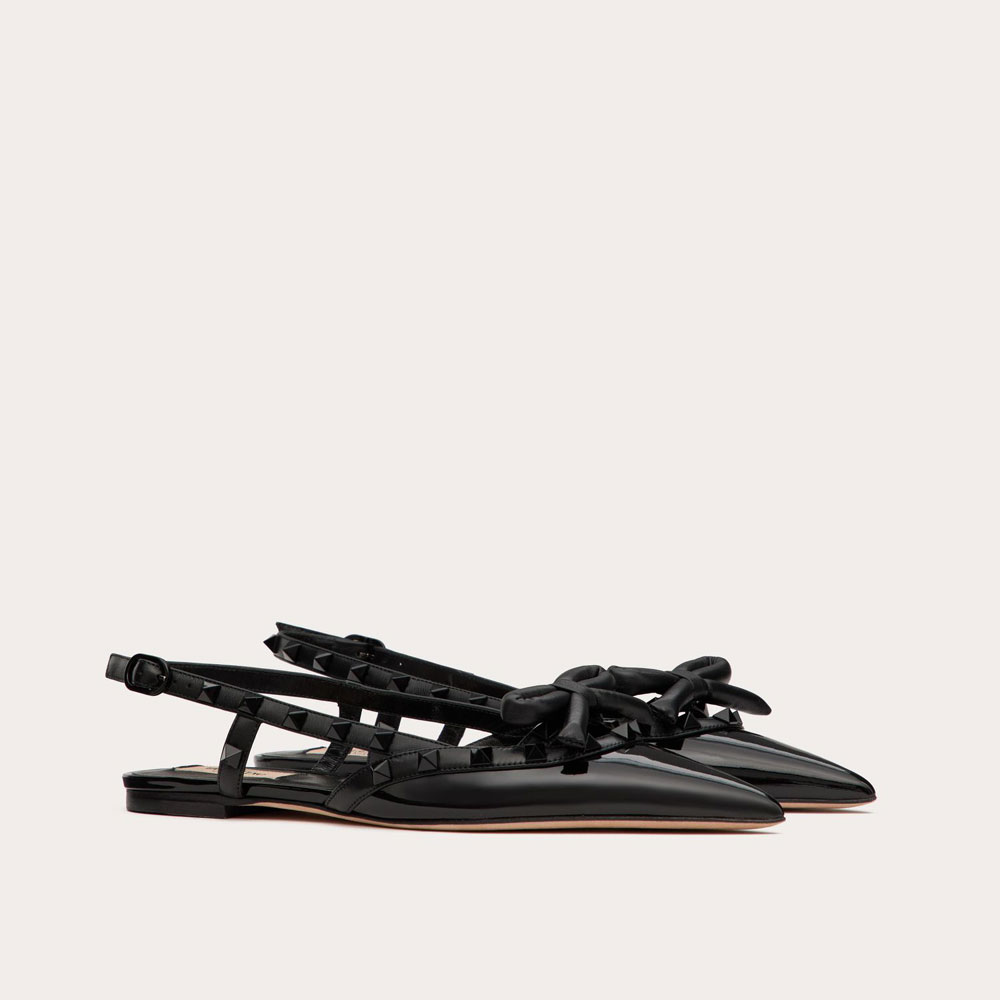 Valentino Rockstud Bow Slingback Ballerina 5W2S0IQ2IXH 0NO: Image 1