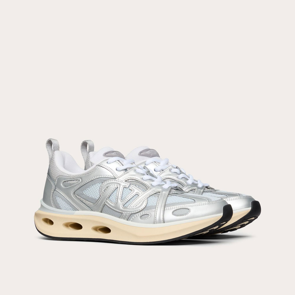 Valentino Vlogo Easyjog Sneaker In Mirror And Fabric 5W2S0JV4FMX Z1K: Image 1