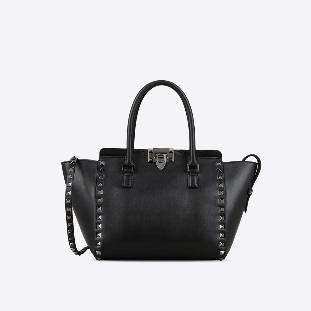 Valentino Garavani Rockstud Noir small double handle bag LW2B0540VB4 0NO: Image 1