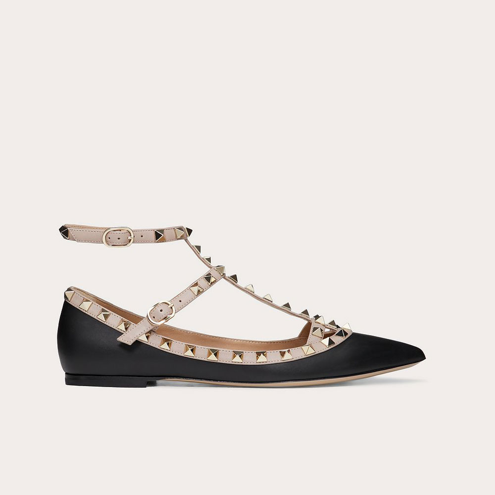 Valentino Cage Rockstud Ballet Flat UW2S0376VODN91: Image 1