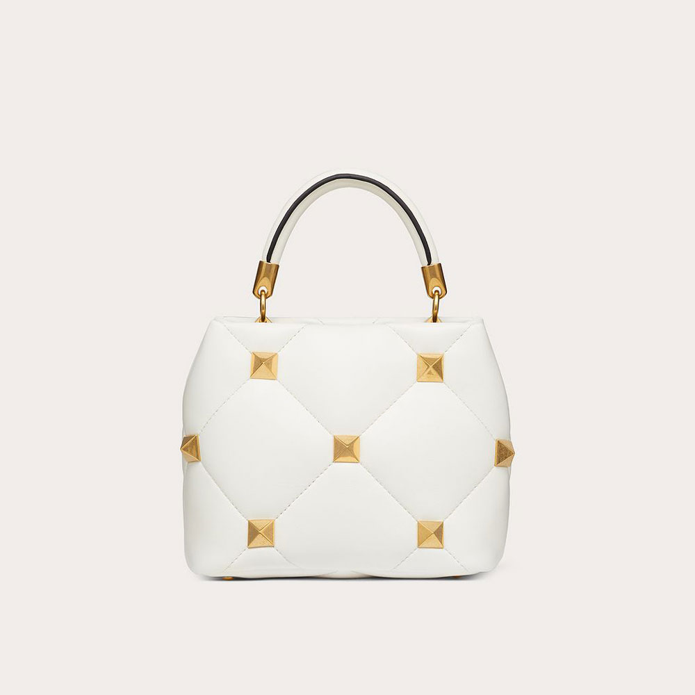 Valentino Small Roman Stud Handle Bag In Nappa VW0B0I97BSF098: Image 3