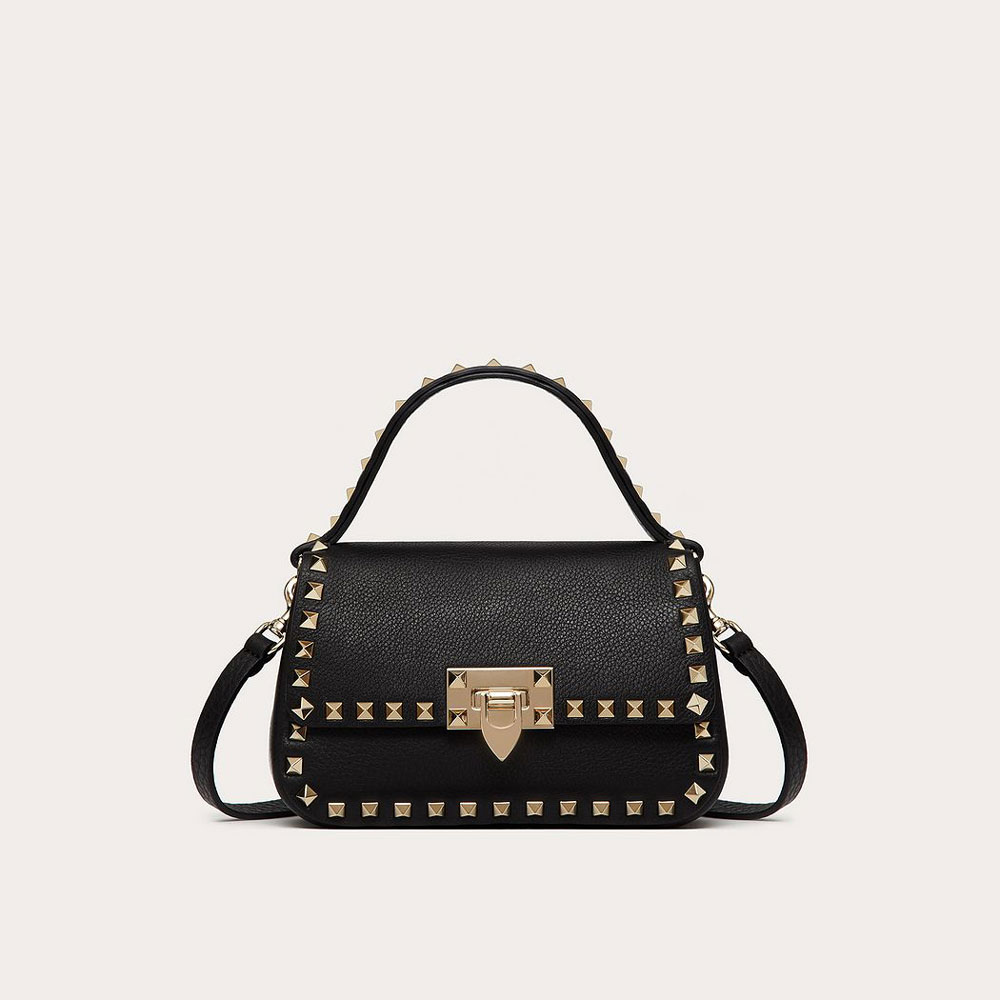 Valentino Small Rockstud Grainy Calfskin Handbag VW2B0I52VSF0NO: Image 1